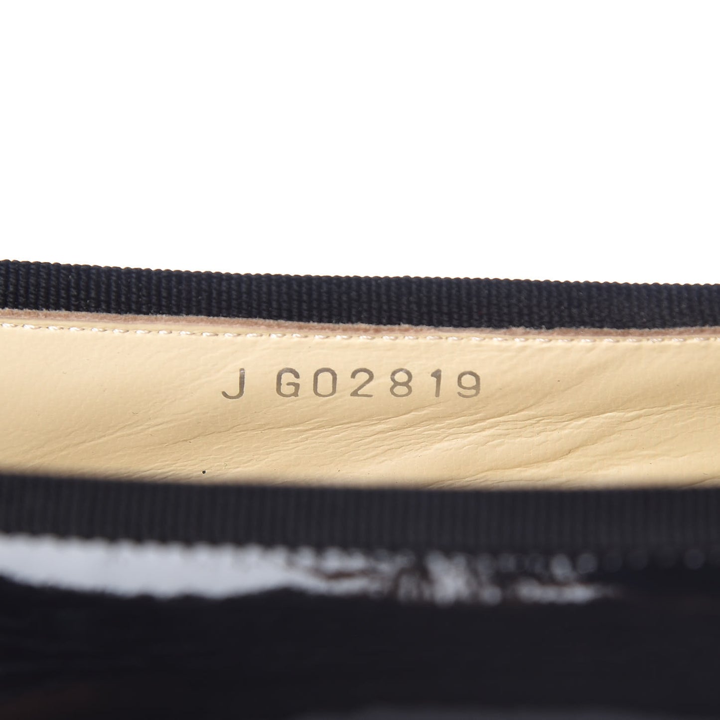 Patent CC Cap Toe Ballerina Flats 36.5 Black Beige