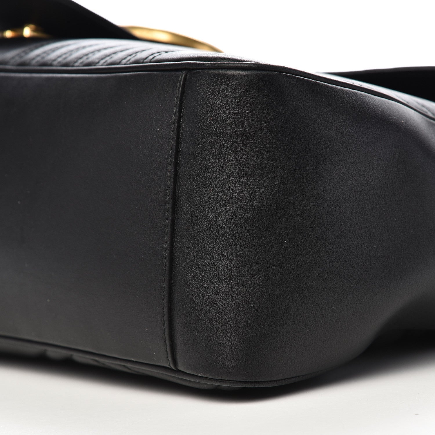 Gucci Calfskin Matelasse Maxi GG Marmont Top Handle Shoulder Bag Black 14 of 16