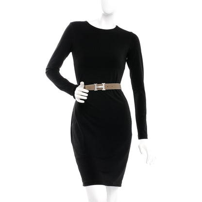 Hermes Swift Togo 32mm Guilloche H Belt 75 Black Etoupe 3 of 13