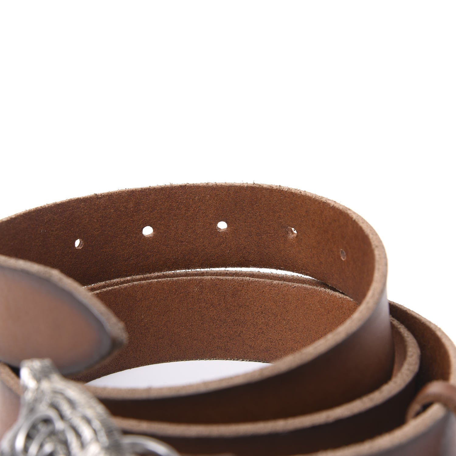 Gucci Calfskin Brass Feline Buckle Belt 95 38 Toscano 4 of 5