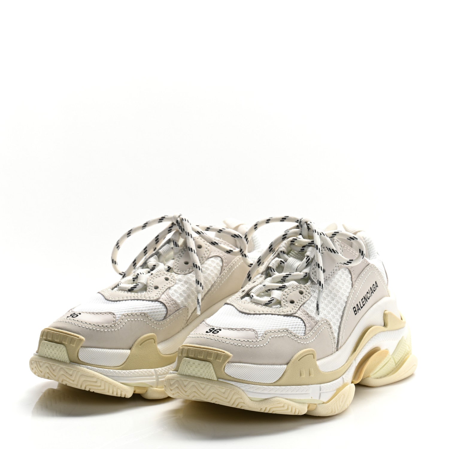 Balenciaga Fabric Mesh Womens Triple S Sneakers 36 White 4 of 8