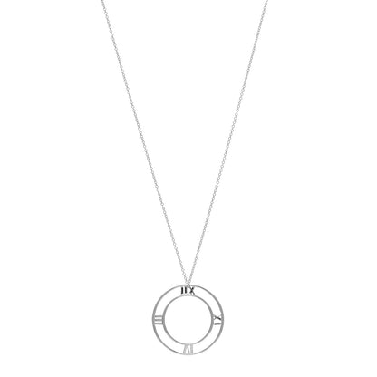 Tiffany Sterling Silver Large Atlas Open Pendant Necklace 1 of 4