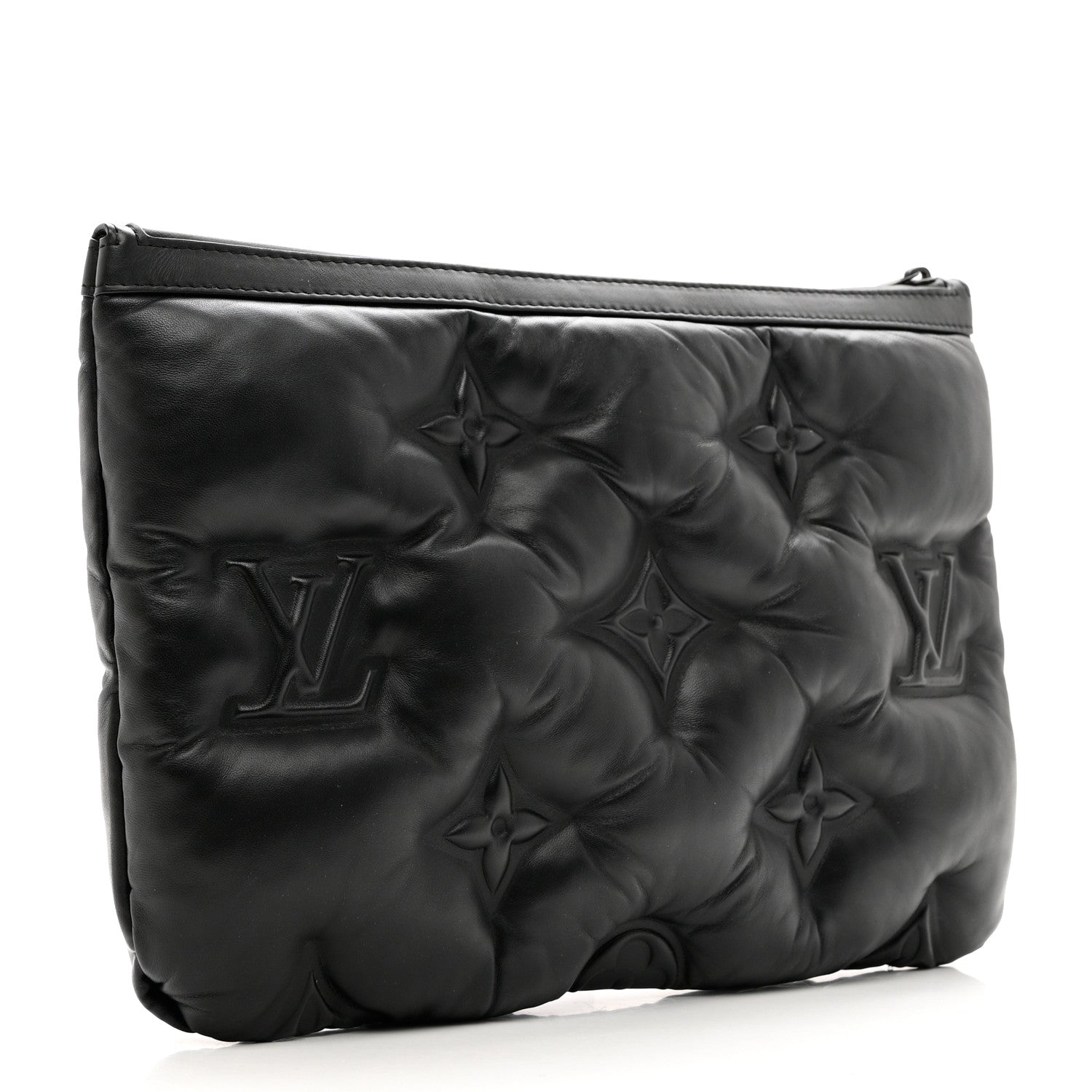 Louis Vuitton Lambskin Puffer A4 Pouch Black 3 of 6