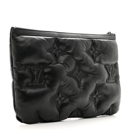 Louis Vuitton Lambskin Puffer A4 Pouch Black 3 of 6