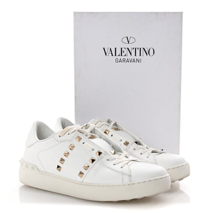 Valentino Garavani Calfskin Rockstud Untitled Open Sneakers 39 White 10 of 10