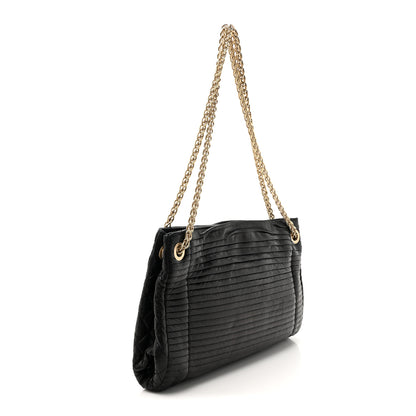 Chanel Lambskin Pleated Shoulder Bag Black 3 of 12