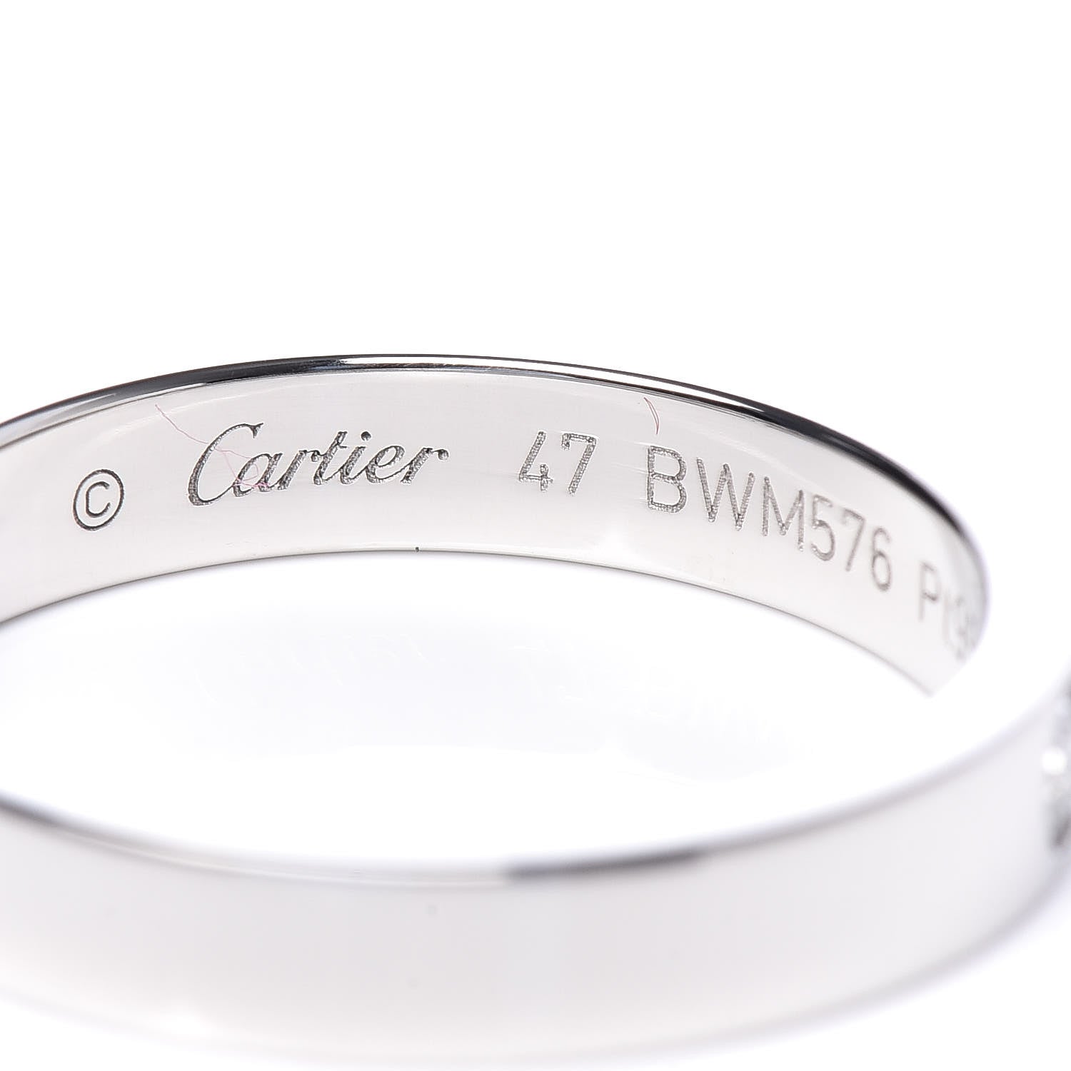 Cartier Platinum Diamond 3mm C De Cartier Wedding Band Ring 47 4 4 of 6