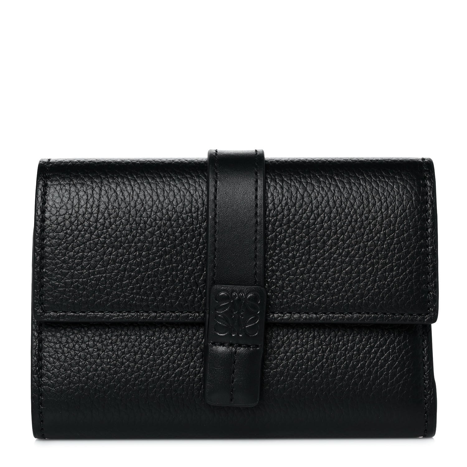 Loewe Grained Calfskin Small Vertical Wallet Black 1 of 9