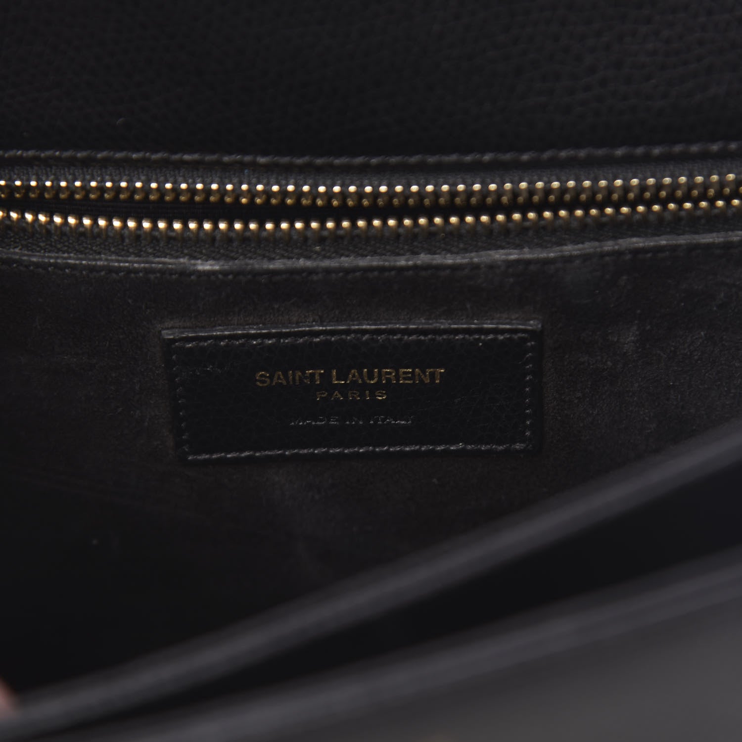 Saint Laurent Textured Calfskin Medium Classic Monogram Universite Bag Black 10 of 16