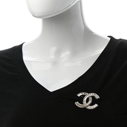 Chanel Baguette Crystal CC Brooch Gold 2 of 5