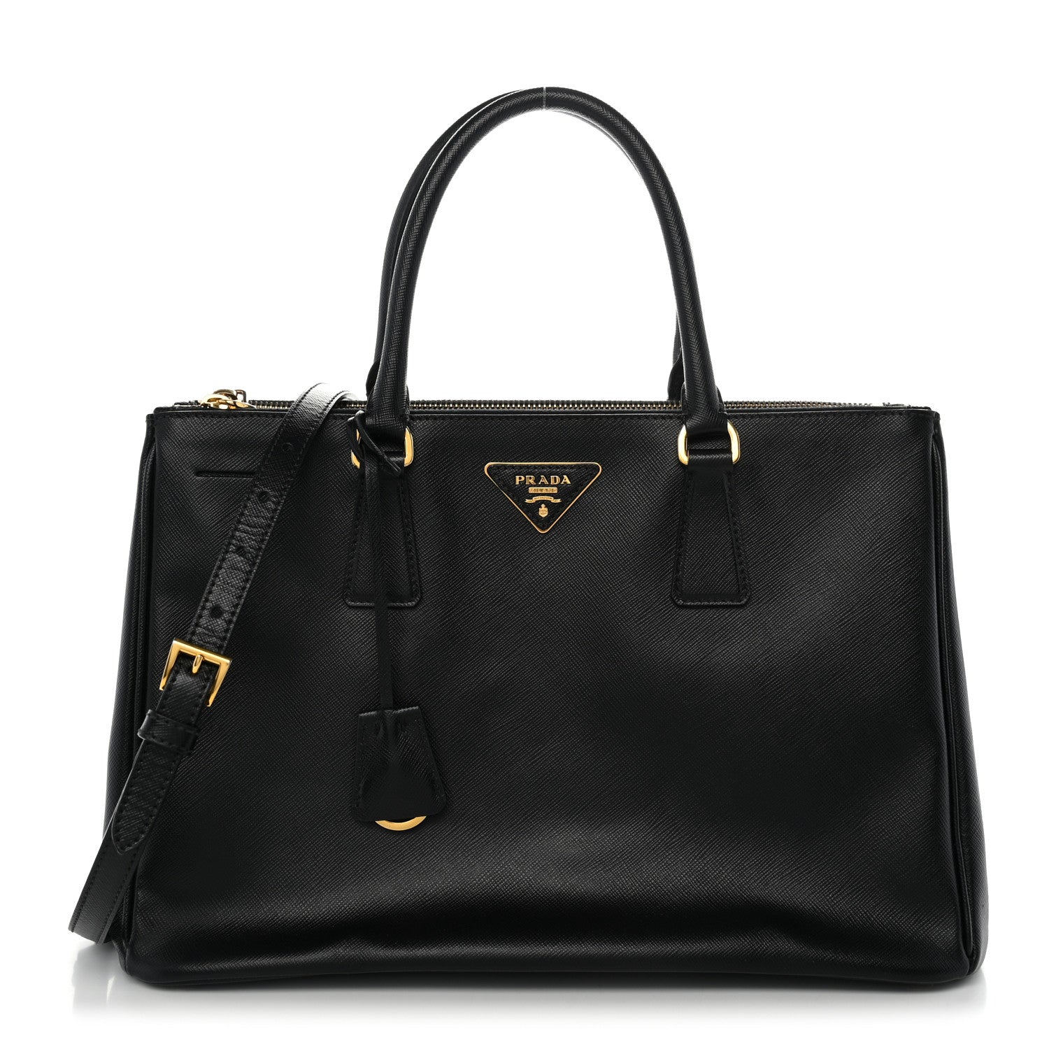 Prada Saffiano Medium Galleria Double Zip Tote Black 1 of 11
