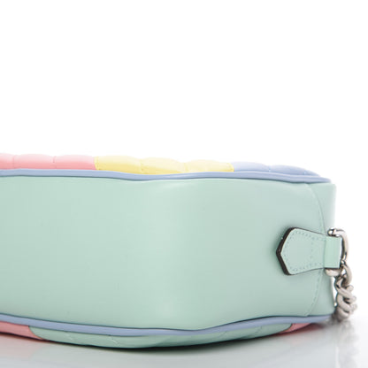 Gucci Calfskin Matelasse Diagonal Small GG Marmont Chain Shoulder Bag Multicolor Pastel 7 of 10