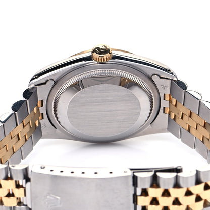 Rolex Stainless Steel 18K Yellow Gold Diamond 36mm Oyster Perpetual Datejust Watch Champagne 16233 4 of 4