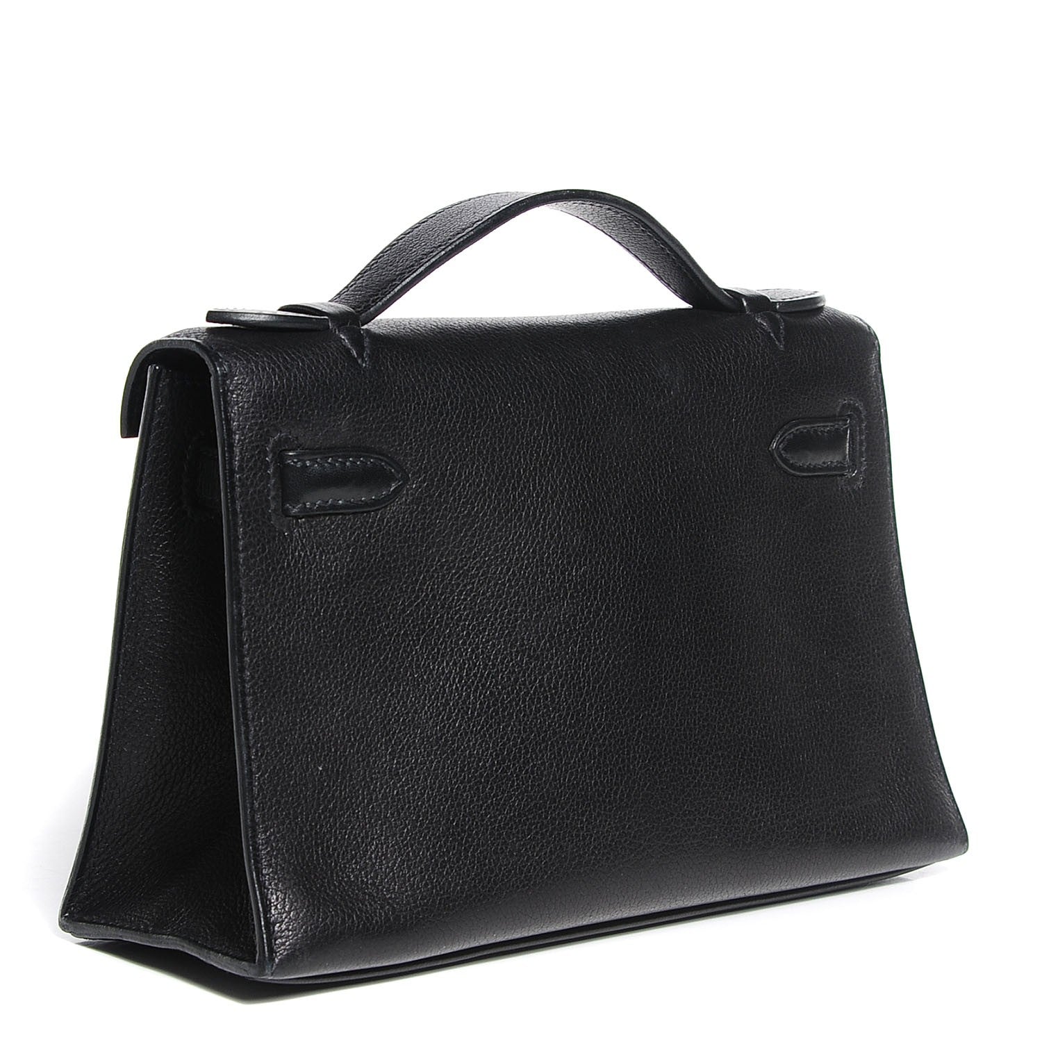 Hermes Chevre Mysore Kelly Pochette Clutch Black 3 of 21