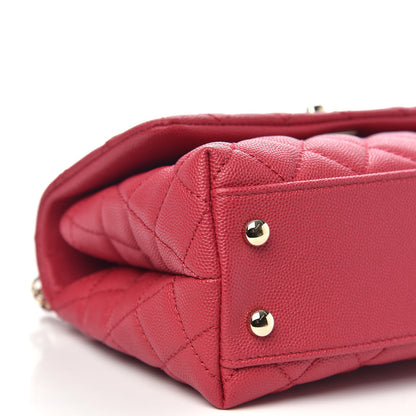 Chanel Caviar Quilted Mini Coco Handle Flap Fuchsia 9 of 11