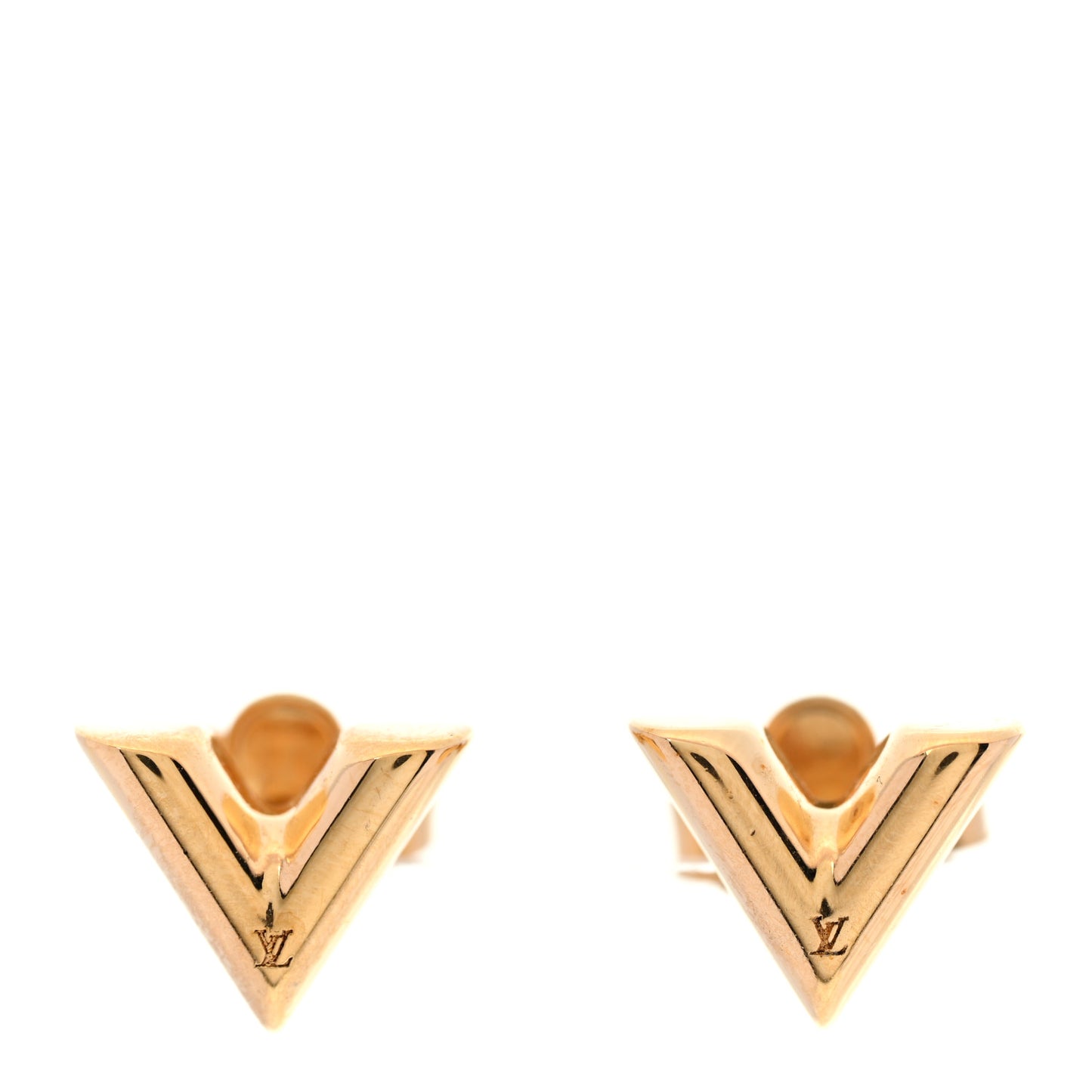 Brass Essential V Stud Earrings Gold
