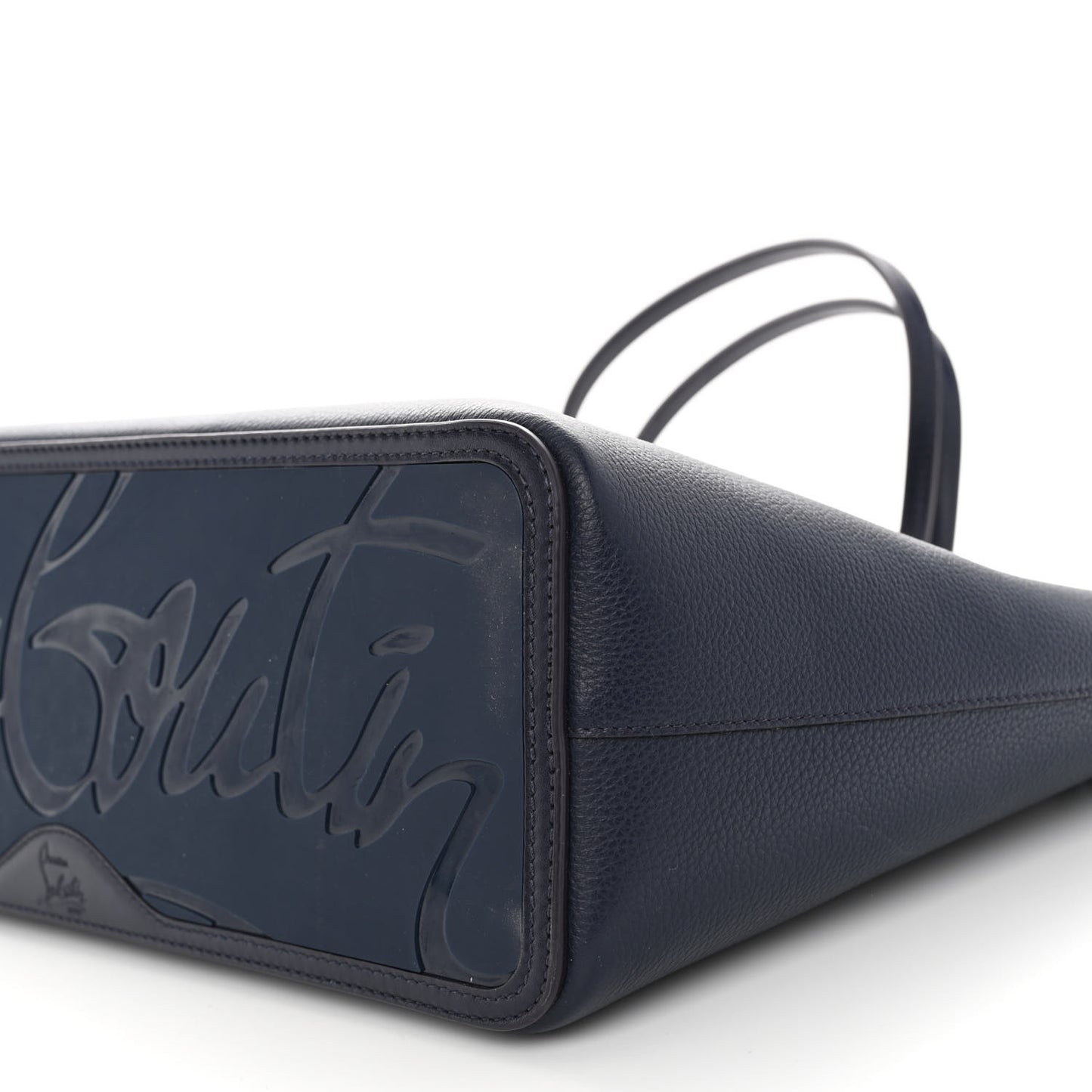 Calfskin Empire Spike Studded East West Cabata Tote Navy