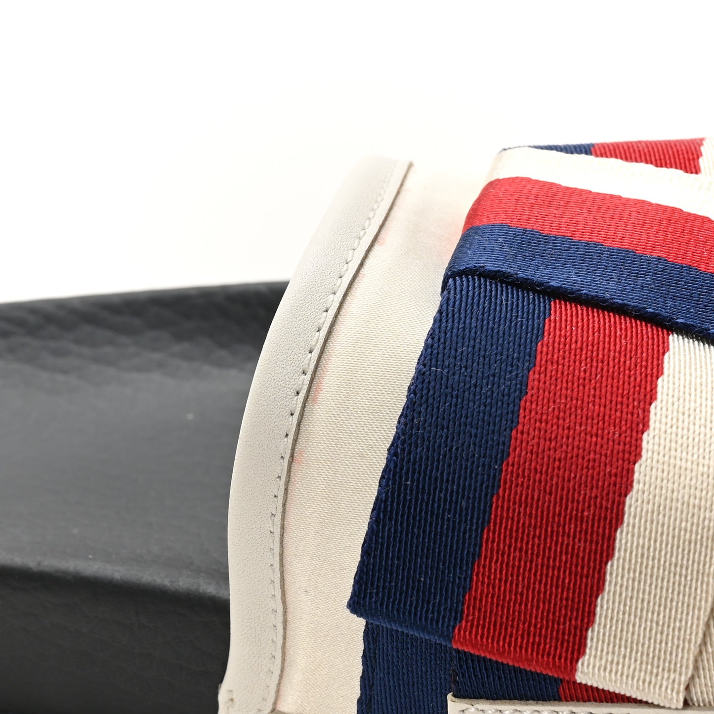 Satin Web Sylvie Bow Slide Sandals 38 White