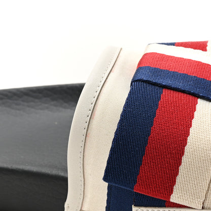 Gucci Satin Web Sylvie Bow Slide Sandals 38 White 7 of 8