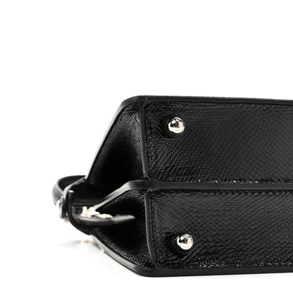 Fendi Lizard Petite Peekaboo I SEE U Satchel Black 9 of 10