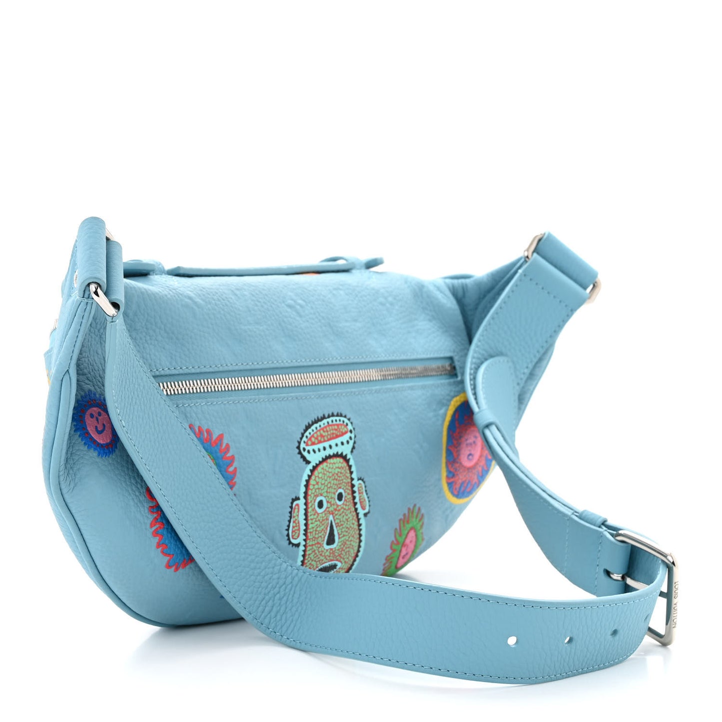 LV X YK Taurillon Monogram Maxi Bumbag Blue Multicolor