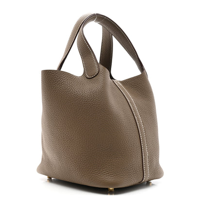 Hermes Taurillon Clemence Picotin Lock 18 PM Etoupe 3 of 11