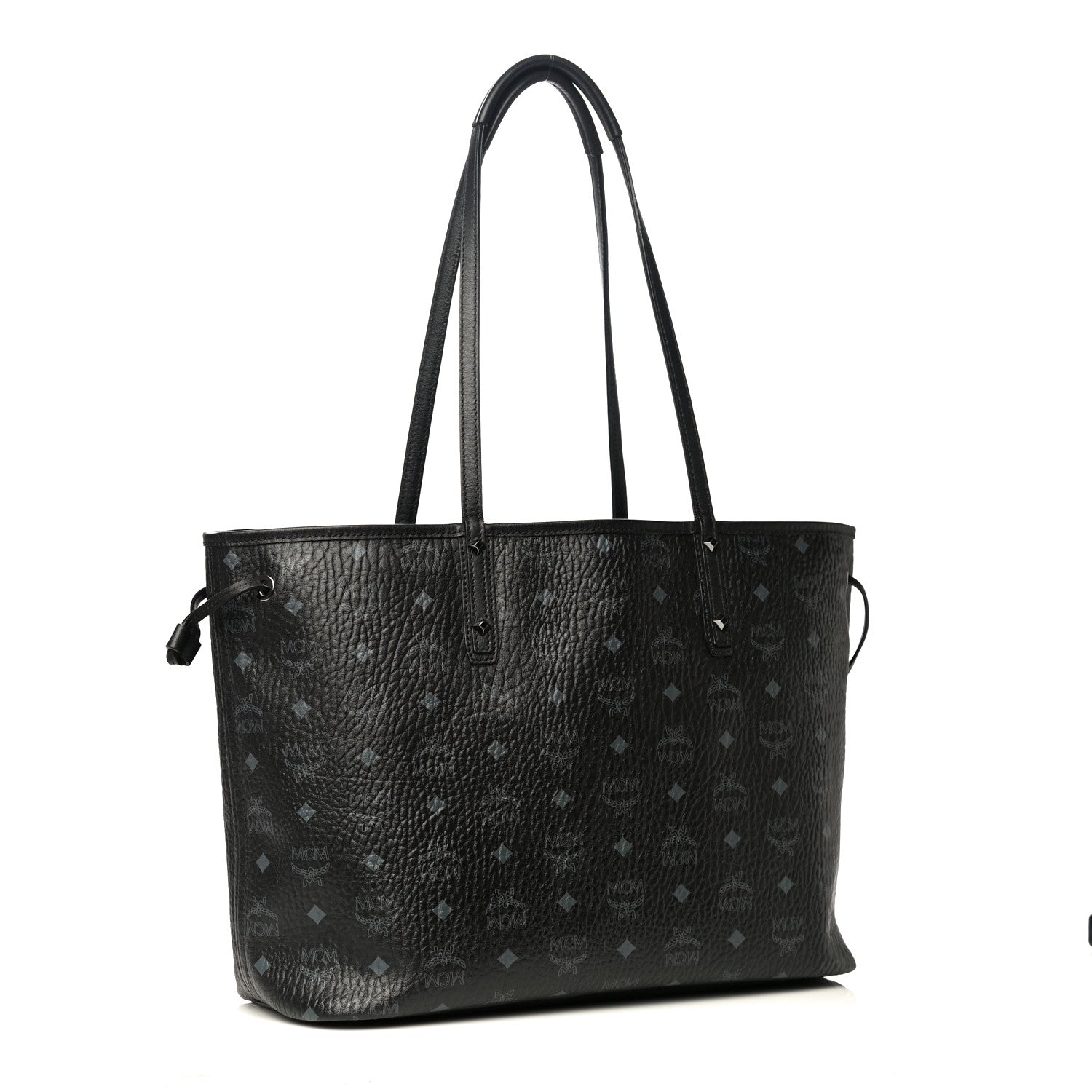 MCM Visetos Medium Reversible Shopper Tote Black 3 of 13