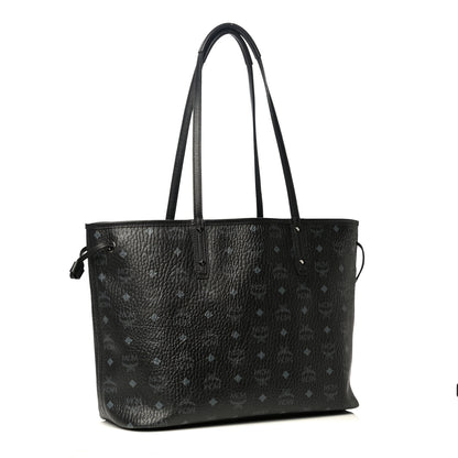 MCM Visetos Medium Reversible Shopper Tote Black 3 of 13