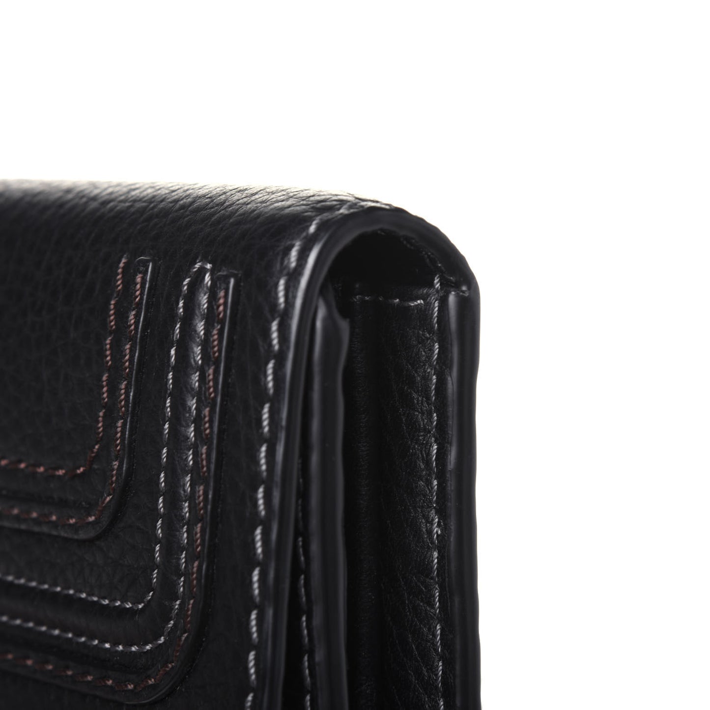 Calfskin Marcie Continental Flap Wallet Black