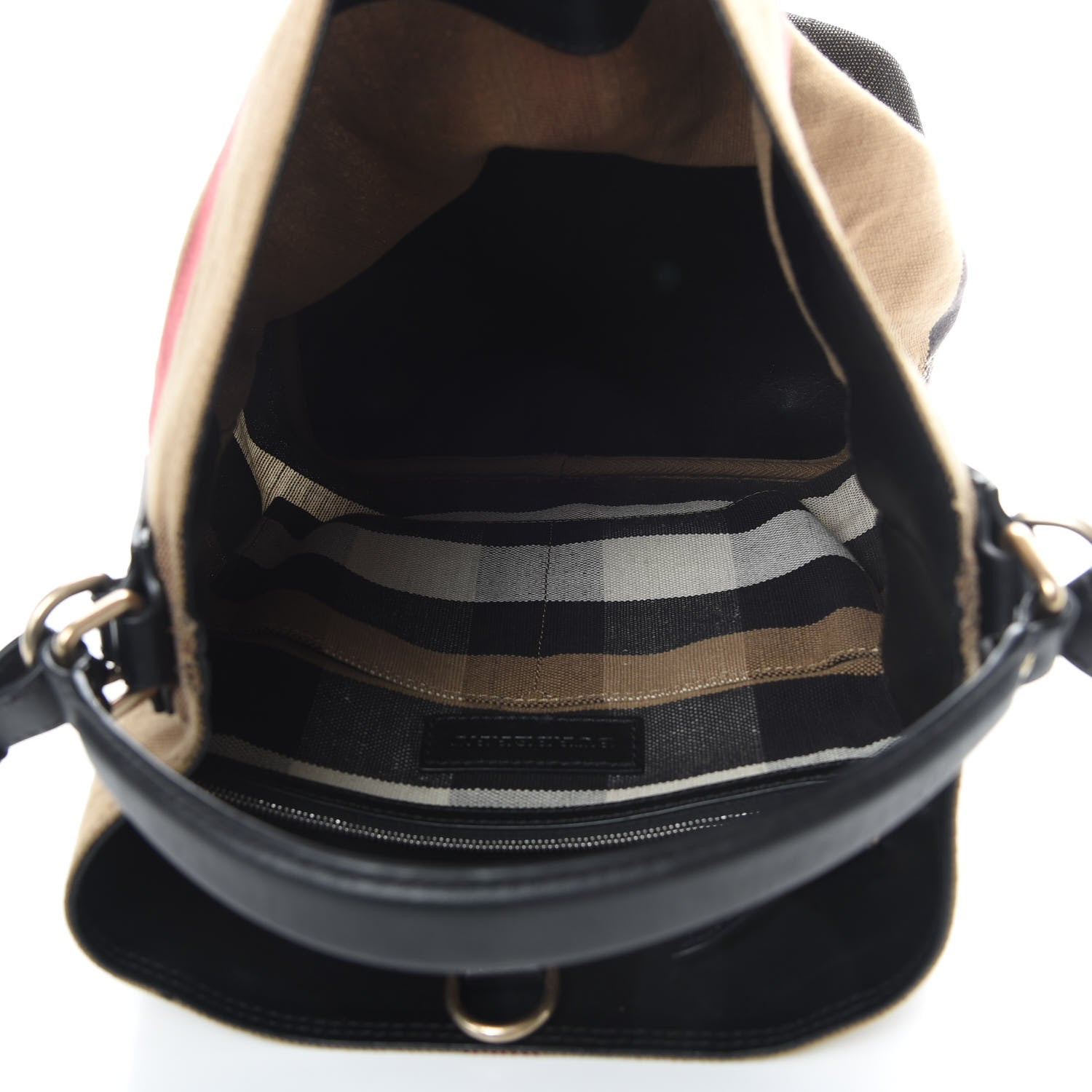 Burberry Canvas Mega Check Medium Ashby Hobo Black 7 of 14