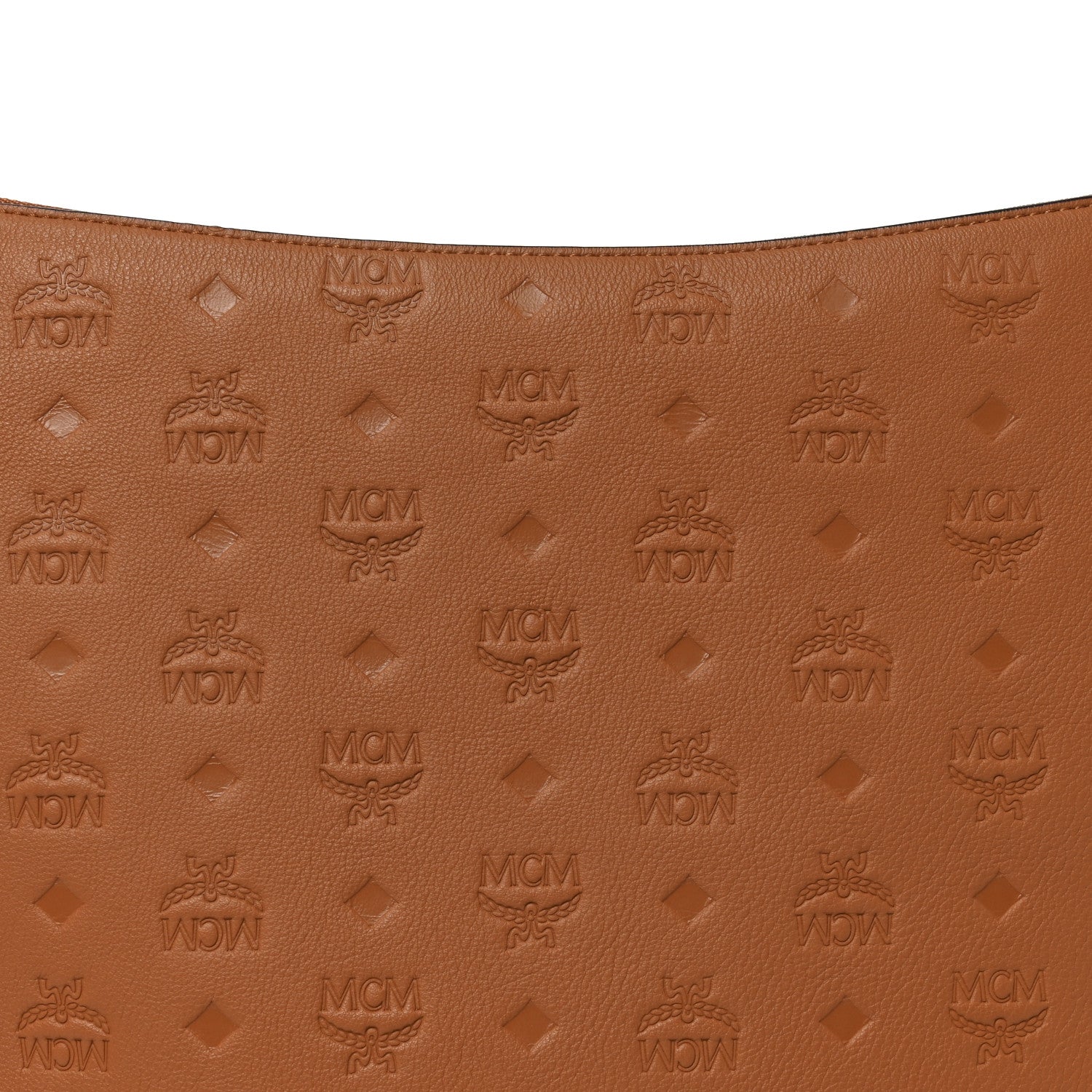 MCM Calfskin Ottomar Monogram Large Klara Hobo Cognac 7 of 9