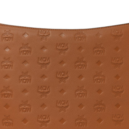 MCM Calfskin Ottomar Monogram Large Klara Hobo Cognac 7 of 9