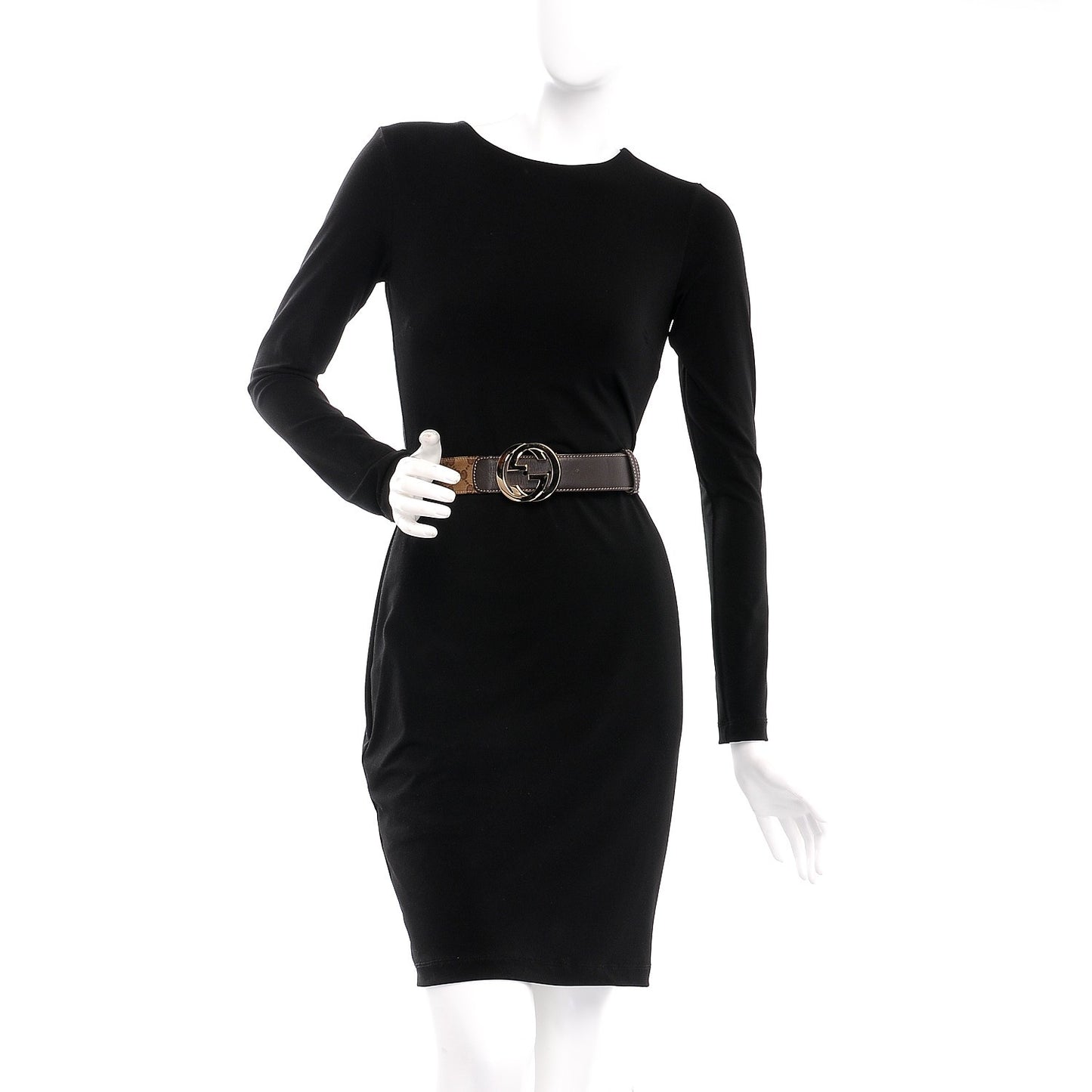 Crystal Monogram Interlocking G Belt 100 40 Dark Brown