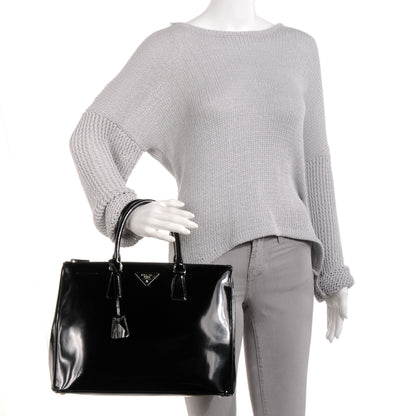 Prada Spazzolato Double Zip Medium Tote Nero Black 2 of 9