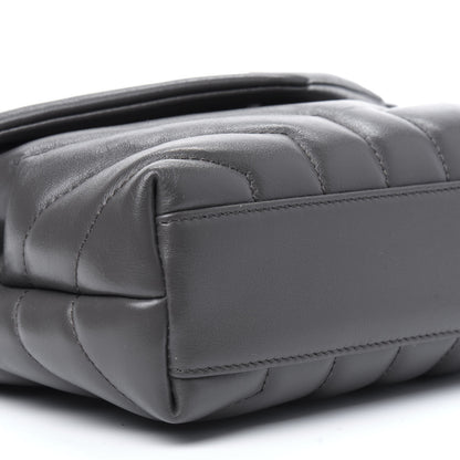 Saint Laurent Calfskin Y Quilted Monogram Toy Loulou Crossbody Bag Storm 21 of 25