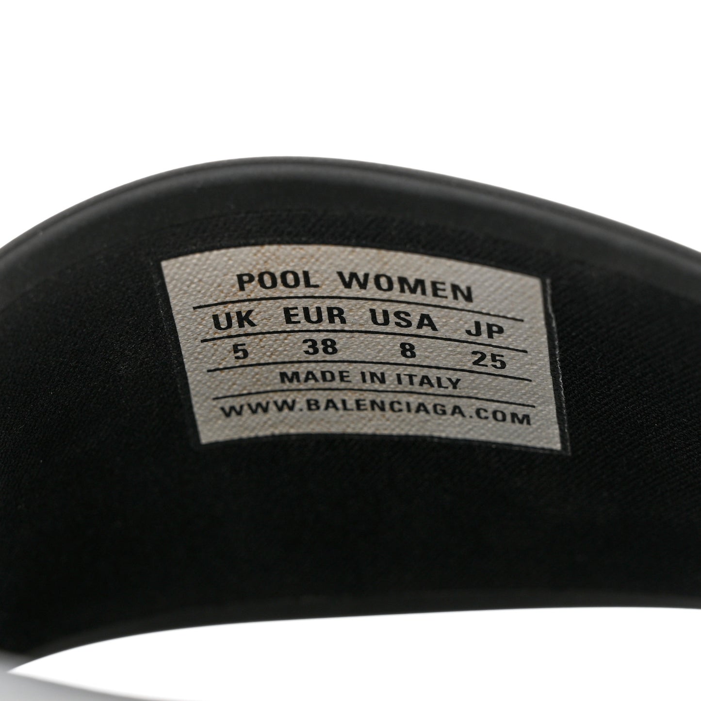 PVC Logo Mens Pool Slide Sandals 38 Black White