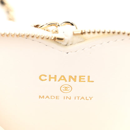 Chanel Patent Calfskin Resin Quilted CC Heart Clutch With Chain Black 11 of 17
