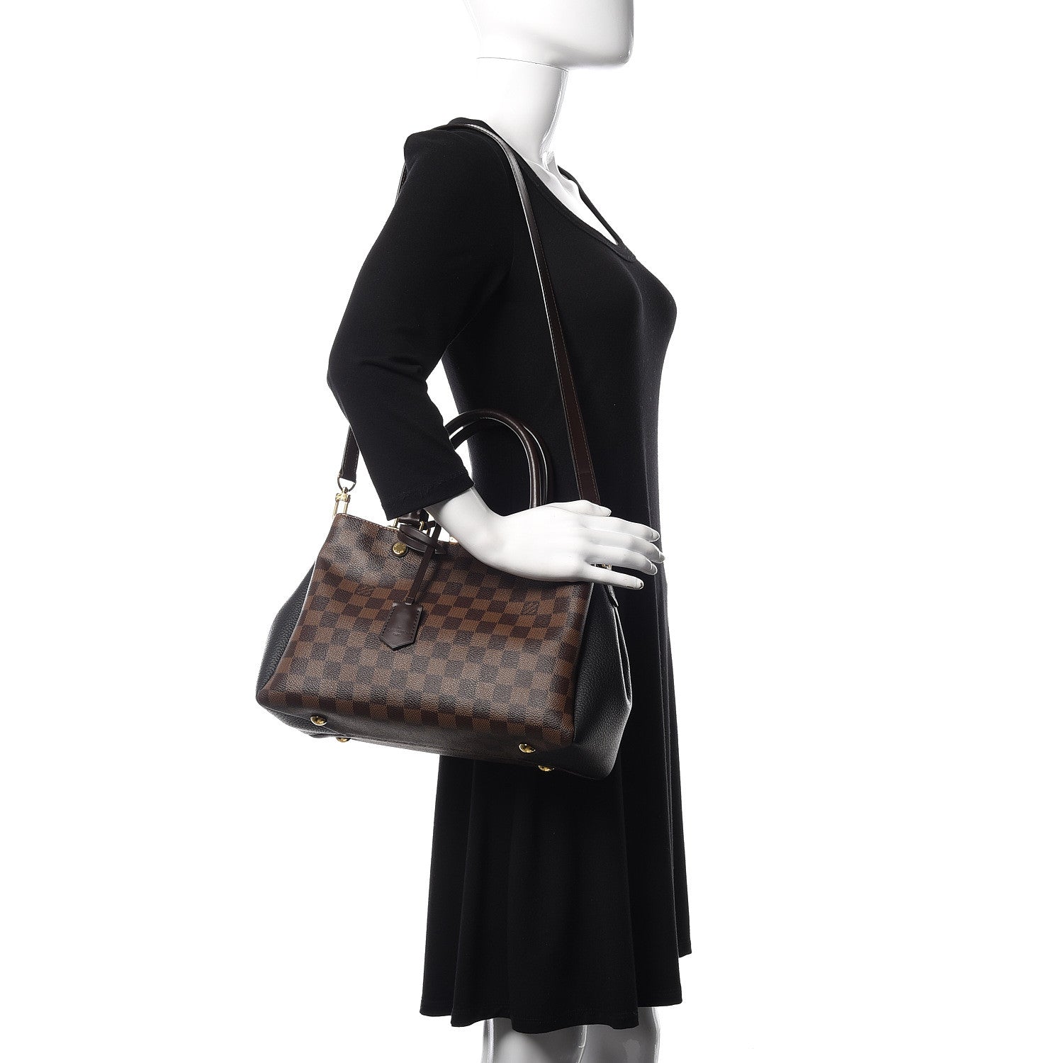 Louis Vuitton Damier Ebene Cuir Taurillon Brittany Black 2 of 9