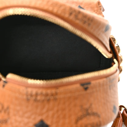 MCM Visetos Side Stud X-Mini Stark Bebe Boo Backpack Cognac 5 of 9