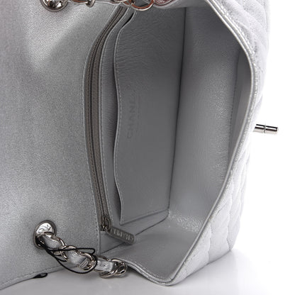Chanel Metallic Lambskin Quilted Mini Rectangular Flap Silver 5 of 9