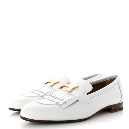 Hermes Calfskin Womens Royal Loafers 36 White 4 of 10