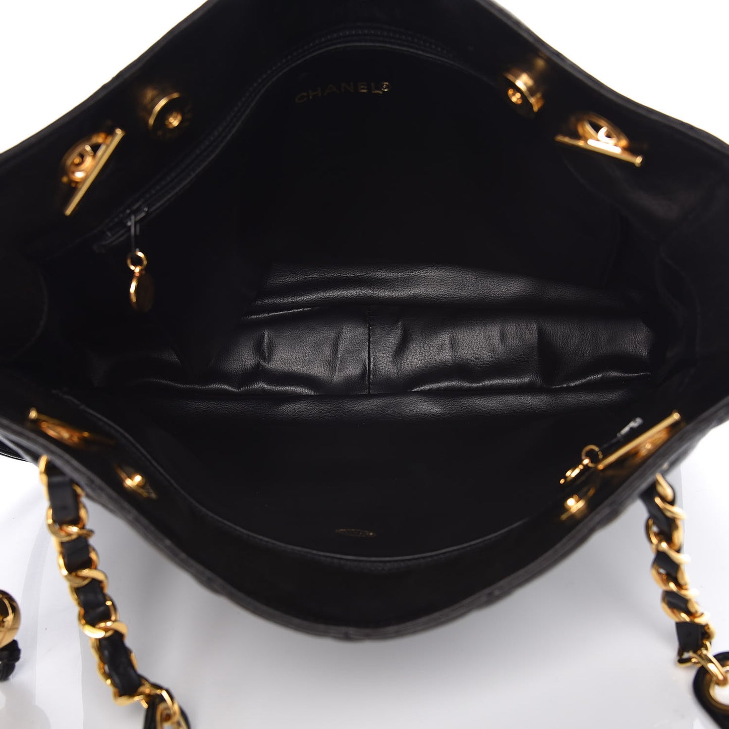 Lambskin Quilted Shoulder Bag Black