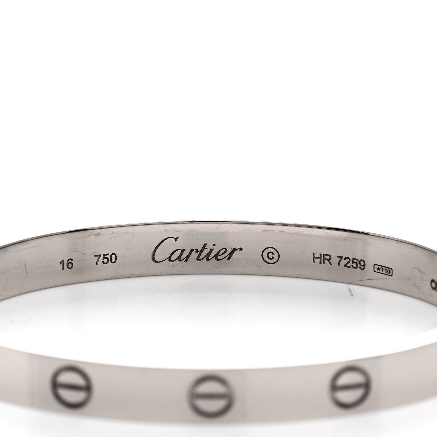 18K White Gold LOVE Bracelet 16
