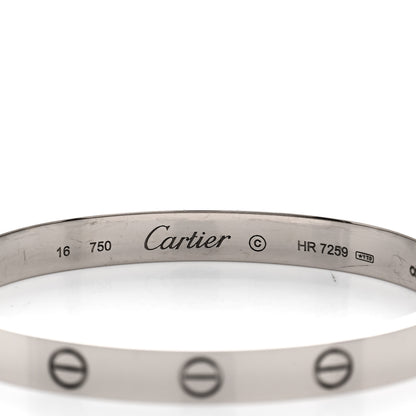 Cartier 18K White Gold LOVE Bracelet 16 4 of 4