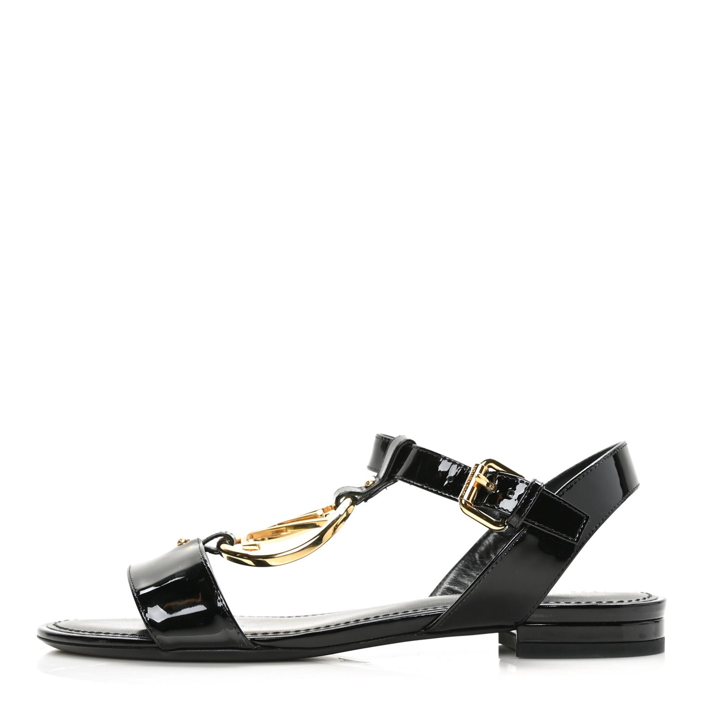 Patent Carioca Flat Sandals 36.5 Black
