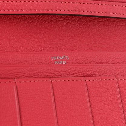 Hermes Chevre Mysore Bearn Gusset Wallet Rose Lipstick 6 of 7