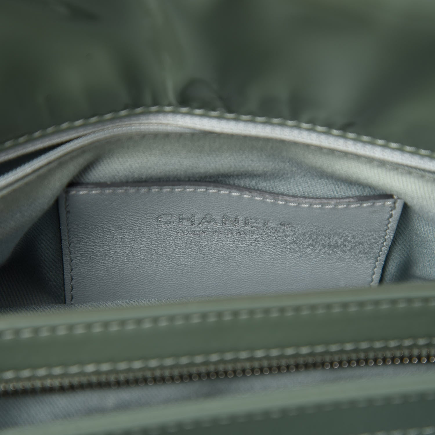 Chanel Patent Quilted Medium Just Mademoiselle Green 8 of 12