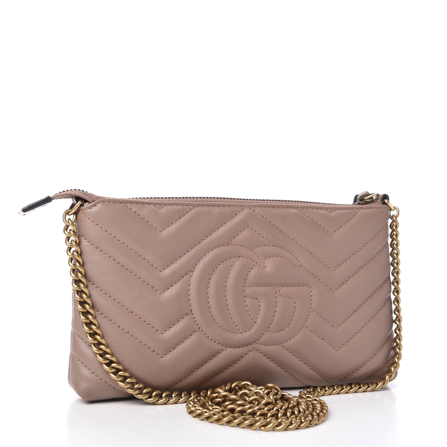 Gucci Calfskin Matelasse Mini GG Marmont Chain Bag Porcelain Rose 3 of 13