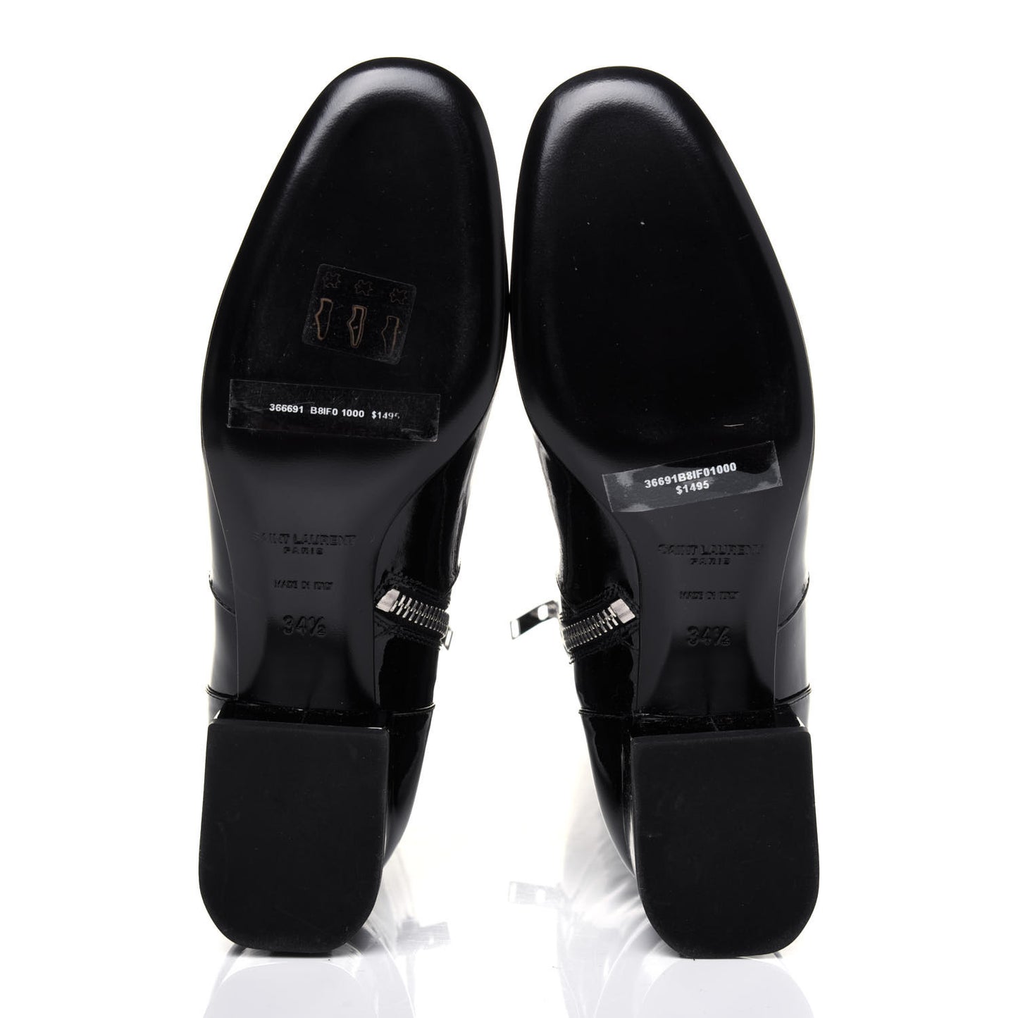 Patent Knee High Boots 34.5 Black