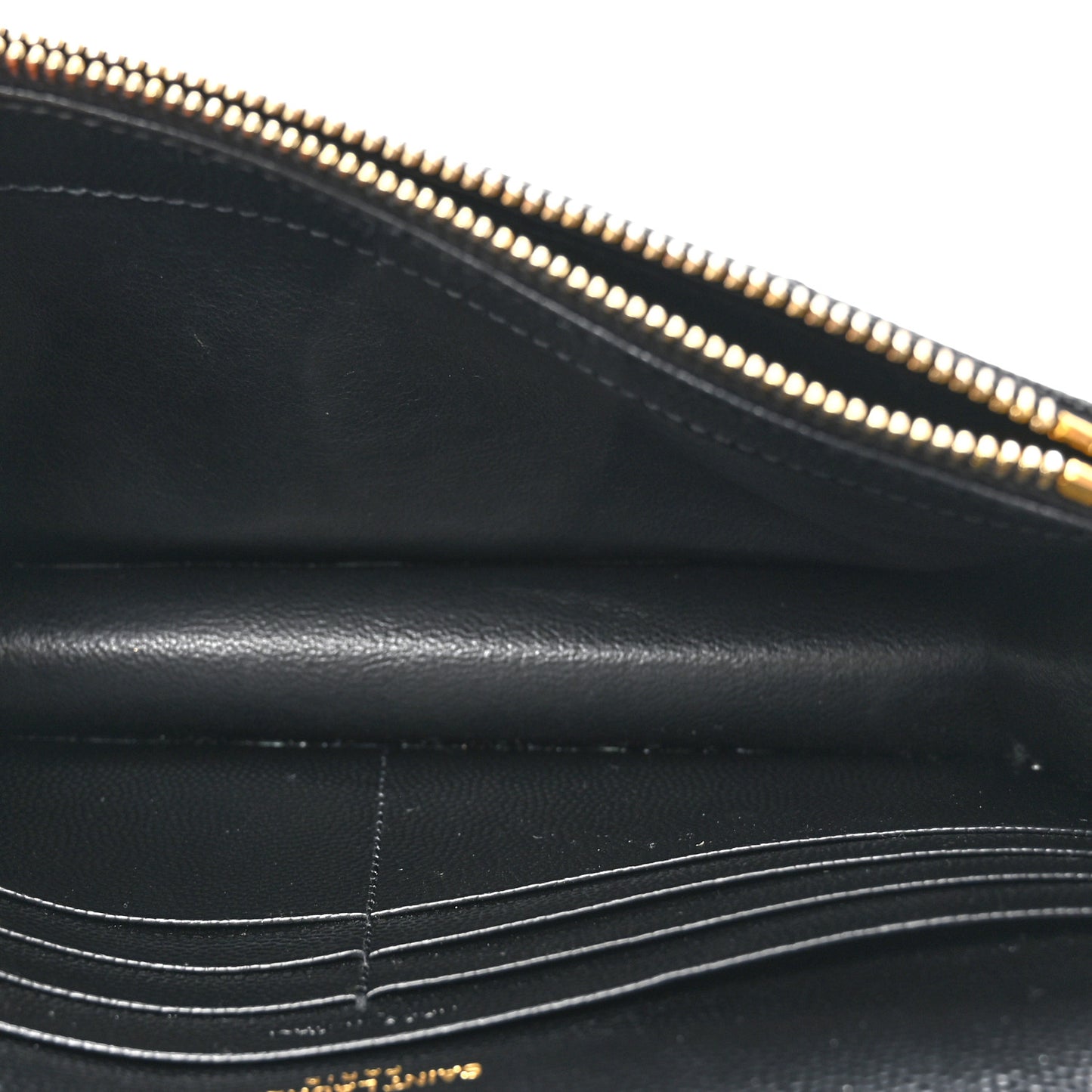 Grain De Poudre Matelasse Chevron Monogram Envelope Chain Wallet Black